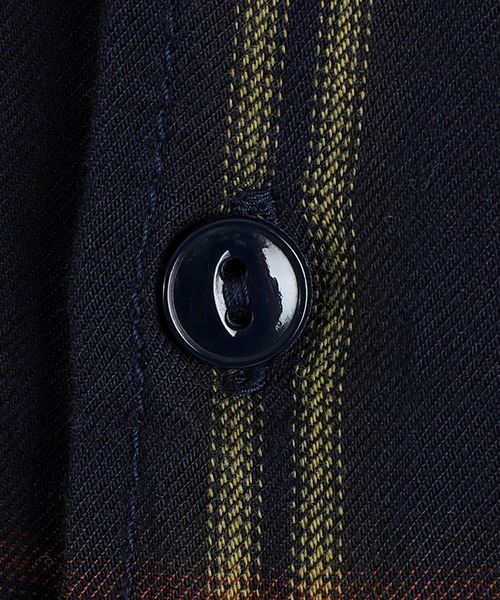 REMI RELIEF NAVY LABEL（レミレリーフネイビーレーベル）の「REMI RELIEF NAVY LABEL / レミレリーフ ネイビーレーベル：C/Cuチェックレギュラーシャツ：RN29373075AK[STD]（シャツ/ブラウス・メンズ・ネイビー・S/M）」の3枚目の写真