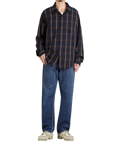 REMI RELIEF NAVY LABEL（レミレリーフネイビーレーベル）の「REMI RELIEF NAVY LABEL / レミレリーフ ネイビーレーベル：C/Cuチェックレギュラーシャツ：RN29373075AK[STD]（シャツ/ブラウス・メンズ・ネイビー・S/M）」の10枚目の写真