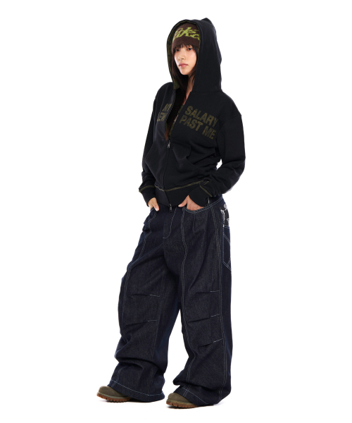 AAKAM(アーカム)の「Knee Pin-Tuck Paisley Denim Pants (Black)(デニムパンツ・レディース・その他・1/2)」の12枚目の写真