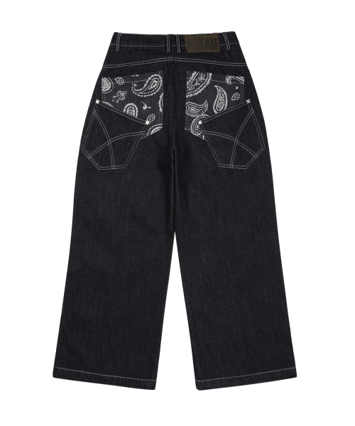 AAKAM(アーカム)の「Knee Pin-Tuck Paisley Denim Pants (Black)(デニムパンツ・レディース・その他・1/2)」の7枚目の写真