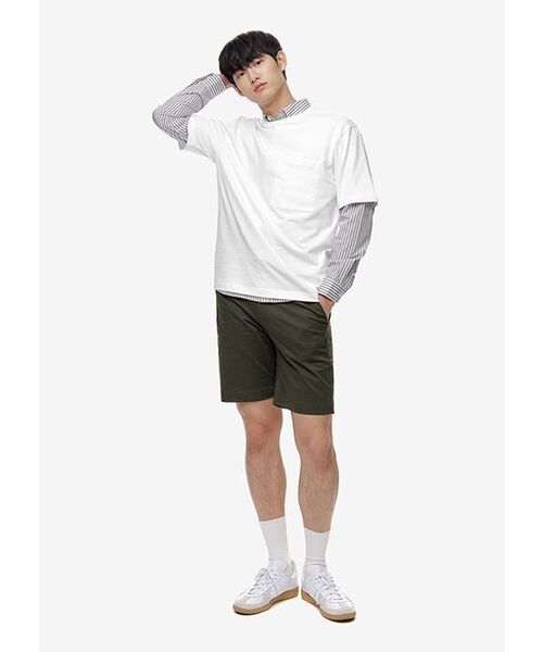 MUSINSA STANDARD（ムシンサスタンダード）の「リラックスフィットクルーネックポケットTシャツ[ホワイト]（Tシャツ/カットソー・メンズ・その他・XX-LARGE/XXX-LARGE/SMALL/MEDIUM/LARGE/X-LARGE）」の10枚目の写真