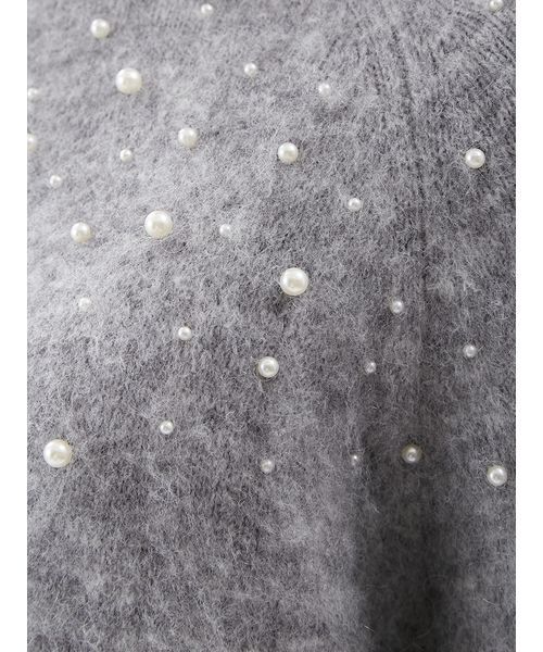 セール】フォルムスリーブパールデザインニット（ニット/セーター