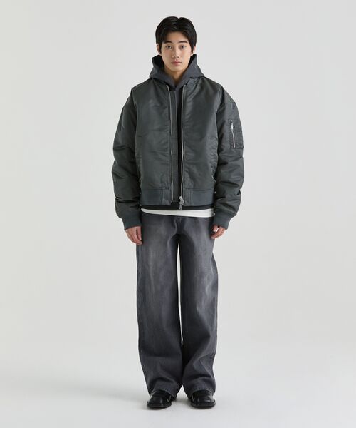 MUSINSA STANDARD（ムシンサスタンダード）の「特大MA-1ボンバージャケット[ダークグレー]（ブルゾン・メンズ・その他・MEDIUM/LARGE/X-LARGE/XX-LARGE）」の15枚目の写真