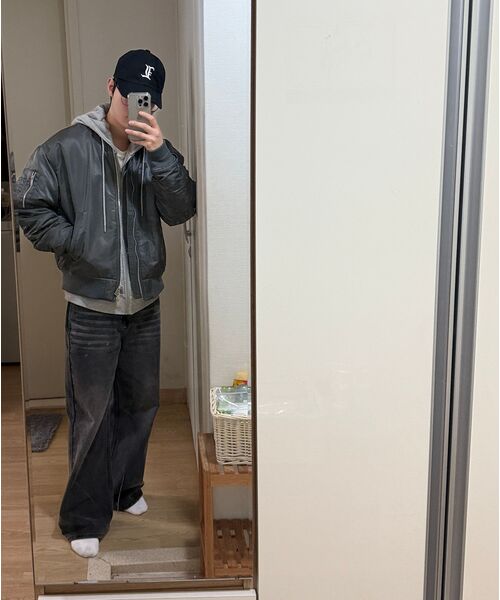 MUSINSA STANDARD（ムシンサスタンダード）の「特大MA-1ボンバージャケット[ダークグレー]（ブルゾン・メンズ・その他・MEDIUM/LARGE/X-LARGE/XX-LARGE）」の14枚目の写真