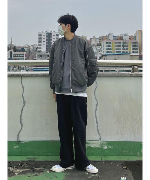 MUSINSA STANDARD（ムシンサスタンダード）の「特大MA-1ボンバージャケット[ダークグレー]（ブルゾン・メンズ・その他・MEDIUM/LARGE/X-LARGE/XX-LARGE）」の11枚目の写真