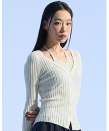 Rib Button-Up Cardigan (IVORY)