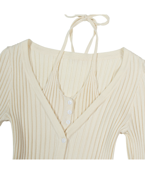 MOAA(モア)の「Rib Button-Up Cardigan (IVORY)(カーディガン/ボレロ・レディース・その他・SMALL/MEDIUM)」の4枚目の写真