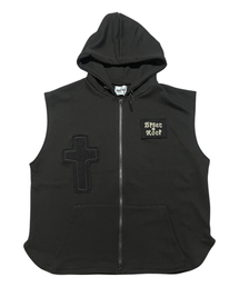 Neo Sweat Hood Zip-Up Vest ((black))
