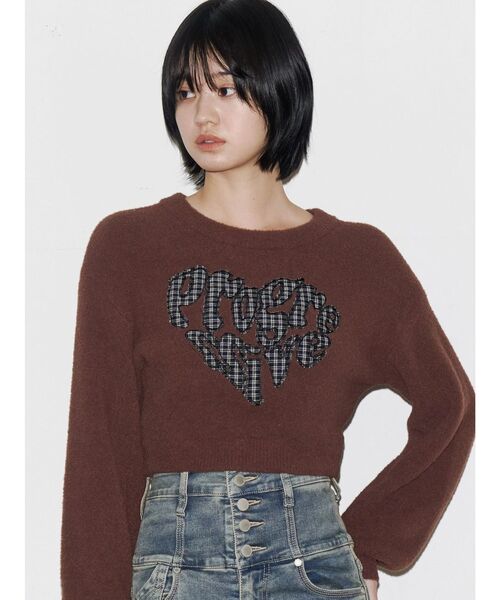 EMODA(エモダ)の「クレーピングパッチシャギーニット(ニット/セーター・レディース・ブラック/ブルー/ブラウン/ホワイト・FREE)」の1枚目の写真