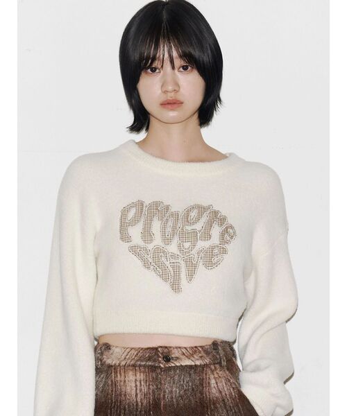 EMODA(エモダ)の「クレーピングパッチシャギーニット(ニット/セーター・レディース・ブラック/ブルー/ブラウン/ホワイト・FREE)」の2枚目の写真