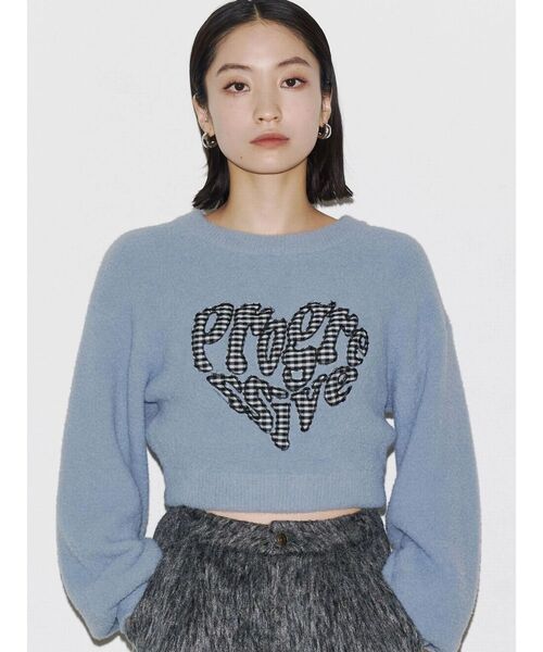 EMODA(エモダ)の「クレーピングパッチシャギーニット(ニット/セーター・レディース・ブラック/ブルー/ブラウン/ホワイト・FREE)」の4枚目の写真