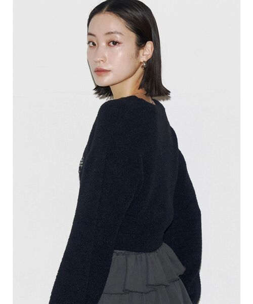 EMODA(エモダ)の「クレーピングパッチシャギーニット(ニット/セーター・レディース・ブラック/ブルー/ブラウン/ホワイト・FREE)」の18枚目の写真