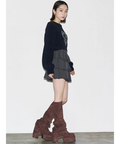 EMODA(エモダ)の「クレーピングパッチシャギーニット(ニット/セーター・レディース・ブラック/ブルー/ブラウン/ホワイト・FREE)」の20枚目の写真