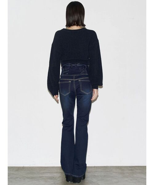 EMODA（エモダ）の「クレーピングパッチシャギーニット（ニット/セーター・レディース・ブラック/ブルー/ブラウン/ホワイト・FREE）」の14枚目の写真