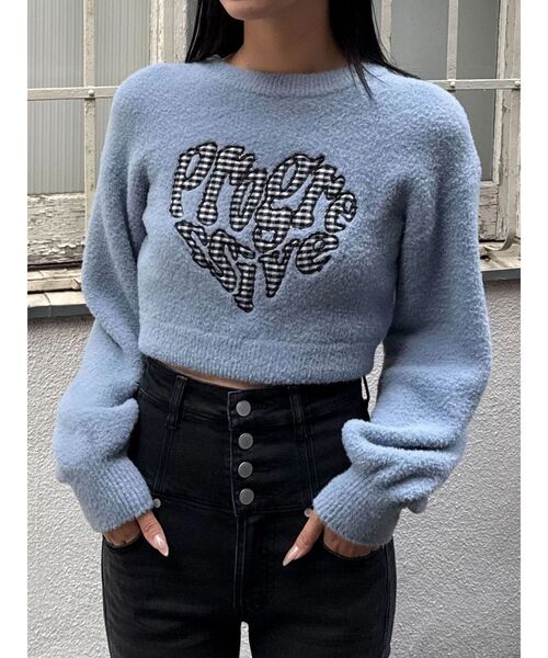 EMODA（エモダ）の「クレーピングパッチシャギーニット（ニット/セーター・レディース・ブラック/ブルー/ブラウン/ホワイト・FREE）」の15枚目の写真