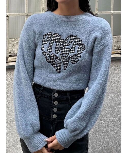 EMODA（エモダ）の「クレーピングパッチシャギーニット（ニット/セーター・レディース・ブラック/ブルー/ブラウン/ホワイト・FREE）」の16枚目の写真