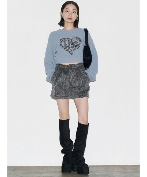 EMODA（エモダ）の「クレーピングパッチシャギーニット（ニット/セーター・レディース・ブラック/ブルー/ブラウン/ホワイト・FREE）」の19枚目の写真