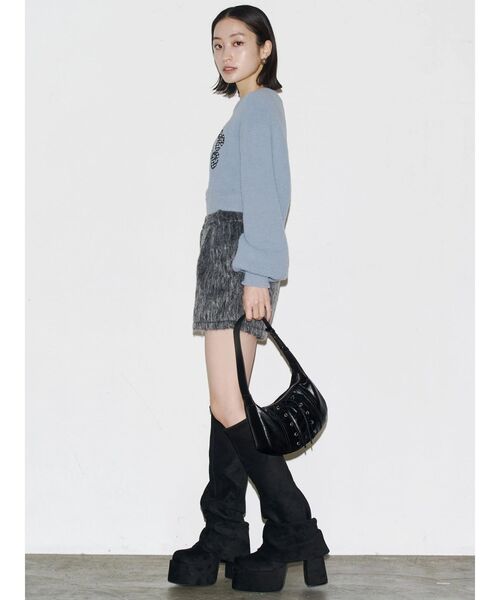 EMODA（エモダ）の「クレーピングパッチシャギーニット（ニット/セーター・レディース・ブラック/ブルー/ブラウン/ホワイト・FREE）」の20枚目の写真