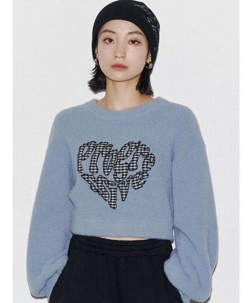 EMODA（エモダ）の「クレーピングパッチシャギーニット（ニット/セーター・レディース・ブラック/ブルー/ブラウン/ホワイト・FREE）」の21枚目の写真