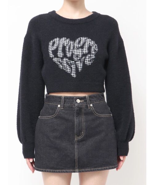 EMODA(エモダ)の「クレーピングパッチシャギーニット(ニット/セーター・レディース・ブラック/ブルー/ブラウン/ホワイト・FREE)」の5枚目の写真