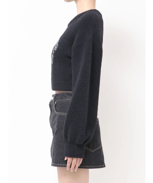 EMODA(エモダ)の「クレーピングパッチシャギーニット(ニット/セーター・レディース・ブラック/ブルー/ブラウン/ホワイト・FREE)」の6枚目の写真