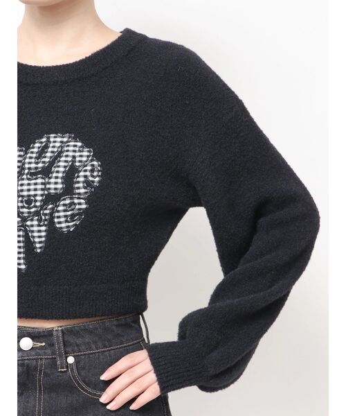 EMODA(エモダ)の「クレーピングパッチシャギーニット(ニット/セーター・レディース・ブラック/ブルー/ブラウン/ホワイト・FREE)」の9枚目の写真