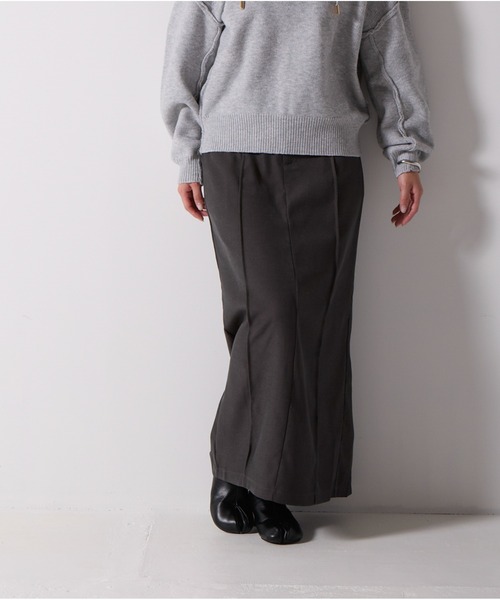 OandI(オーアンドアイ)の「センターピンタックⅠライン段ボールスカート(スカート・レディース・ベージュ/ブラウン/チャコールグレー・25(38)/26(40)/50-52)」の2枚目の写真