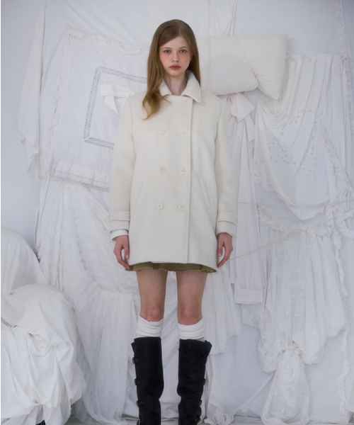ROSEFRANTZ（ロゼフランツ）の「Two-button Wool Half Coat [Ivory]（チェスターコート・レディース・アイボリー・OS）」の3枚目の写真