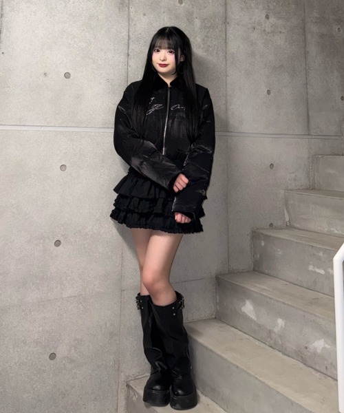 Lae（レイ）の「ラインストーンフェイクファーカラージャケット（テーラードジャケット・レディース・ブラック/ホワイト・SMALL/MEDIUM）」の7枚目の写真