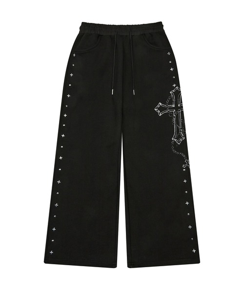 LUVISTRUE(ラヴイズトゥルー)の「EV GLITTER PRINTED TRAINING PANTS(スウェットパンツ・レディース・チャコール/ブラック/ブラウン・FREE)」の13枚目の写真