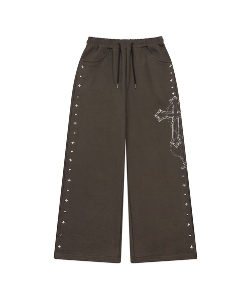 LUVISTRUE(ラヴイズトゥルー)の「EV GLITTER PRINTED TRAINING PANTS(スウェットパンツ・レディース・チャコール/ブラック/ブラウン・FREE)」の15枚目の写真