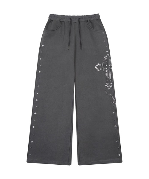 LUVISTRUE(ラヴイズトゥルー)の「EV GLITTER PRINTED TRAINING PANTS(スウェットパンツ・レディース・チャコール/ブラック/ブラウン・FREE)」の17枚目の写真
