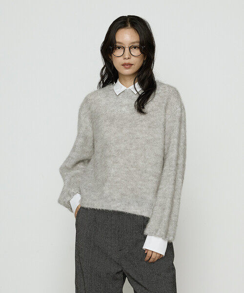K.T KIYOKO TAKASE(キヨコタカセ)の「アルパカ混 レイヤード風プルオーバー(Tシャツ/カットソー・レディース・チャコール/ライトグレー・9号)」の8枚目の写真
