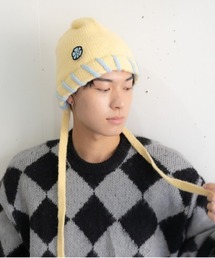 bashful base Oriental（バッシュフルベースオリエンタル）の「【bbO】ハンドステッチフラワーワッペンニットキャップ（ニットキャップ/ビーニー）」