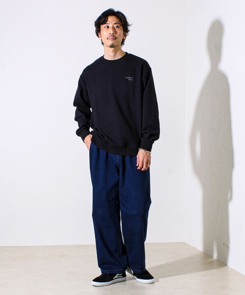 GLOSTER（グロスター）の「【GOODNESS WEAR】ソフトタッチ裏起毛クルーネックスウェット（スウェット・メンズ・ブラック/グレイッシュベージュ/パープル・S/M/L）」の4枚目の写真