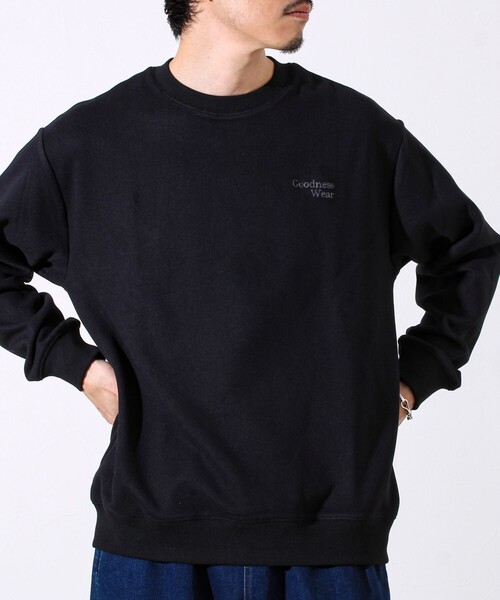 GLOSTER（グロスター）の「【GOODNESS WEAR】ソフトタッチ裏起毛クルーネックスウェット（スウェット・メンズ・ブラック/グレイッシュベージュ/パープル・S/M/L）」の6枚目の写真