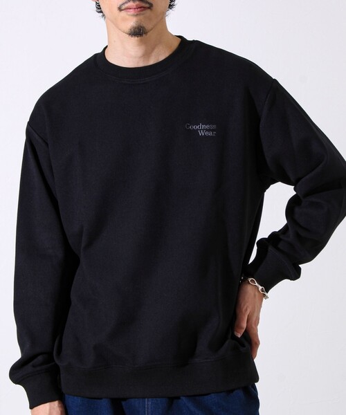 GLOSTER（グロスター）の「【GOODNESS WEAR】ソフトタッチ裏起毛クルーネックスウェット（スウェット・メンズ・ブラック/グレイッシュベージュ/パープル・S/M/L）」の9枚目の写真