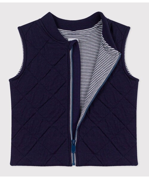 PETIT BATEAU（プチバトー）の「キルティングベスト（ベスト・キッズ・ブルー・12MONTH/18MONTH/24MONTH/36MONTH）」の2枚目の写真