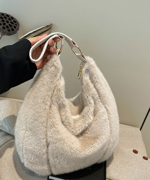 Miniministore（ミニミニストア）の「もこもこトートバッグエコファー秋冬バッグ（トートバッグ・レディース・グレー/ブラック/アイボリー/モカ/ブラウン・FREE）」の9枚目の写真