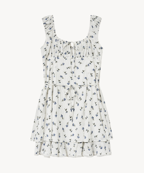 LADY VOLUME(レディーボリューム)の「フローラルフローミニドレス(ブルー)(ワンピース・レディース・その他・SMALL/MEDIUM)」の2枚目の写真