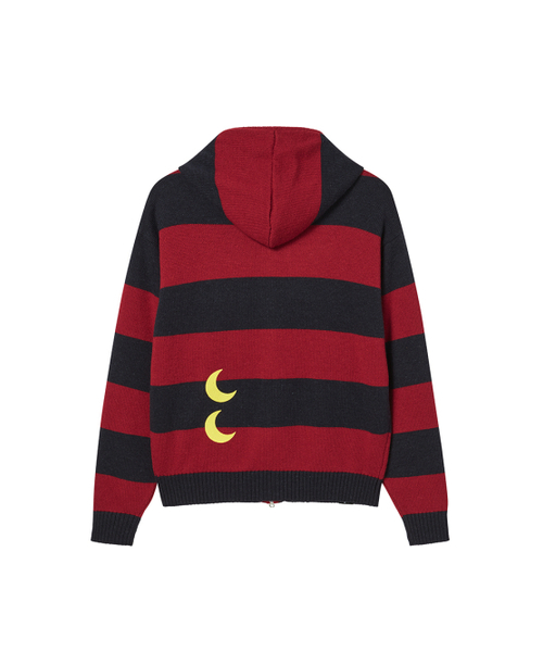 NYXX（エヌワイエックスエックス）の「STRIPE KNIT ZIP-UP HOODIE RED（パーカー・レディース・その他・F）」の3枚目の写真
