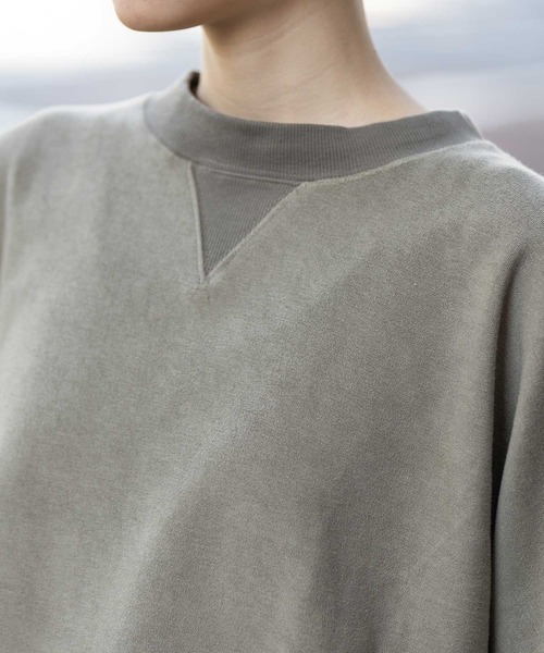 Munich（ミューニック）の「オーガニックコットンパイルコクーンスウェット（スウェット・レディース・カーキ/アイボリー/ブラック・FREE）」の10枚目の写真