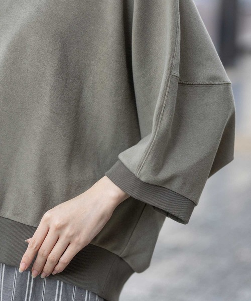 Munich（ミューニック）の「オーガニックコットンパイルコクーンスウェット（スウェット・レディース・カーキ/アイボリー/ブラック・FREE）」の11枚目の写真