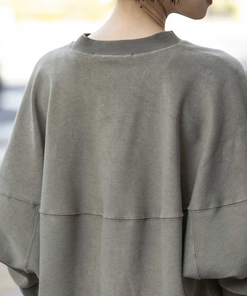 Munich（ミューニック）の「オーガニックコットンパイルコクーンスウェット（スウェット・レディース・カーキ/アイボリー/ブラック・FREE）」の13枚目の写真