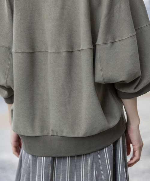 Munich（ミューニック）の「オーガニックコットンパイルコクーンスウェット（スウェット・レディース・カーキ/アイボリー/ブラック・FREE）」の14枚目の写真