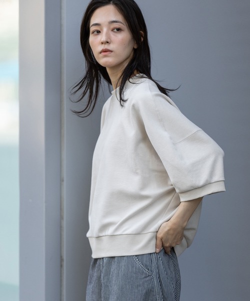 Munich（ミューニック）の「オーガニックコットンパイルコクーンスウェット（スウェット・レディース・カーキ/アイボリー/ブラック・FREE）」の16枚目の写真