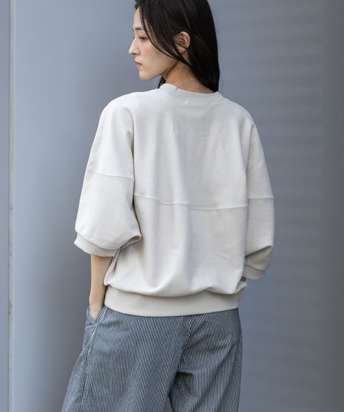 Munich（ミューニック）の「オーガニックコットンパイルコクーンスウェット（スウェット・レディース・カーキ/アイボリー/ブラック・FREE）」の17枚目の写真