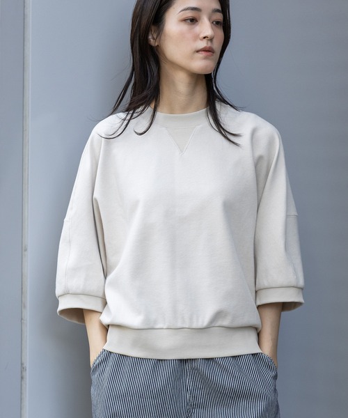 Munich（ミューニック）の「オーガニックコットンパイルコクーンスウェット（スウェット・レディース・カーキ/アイボリー/ブラック・FREE）」の15枚目の写真