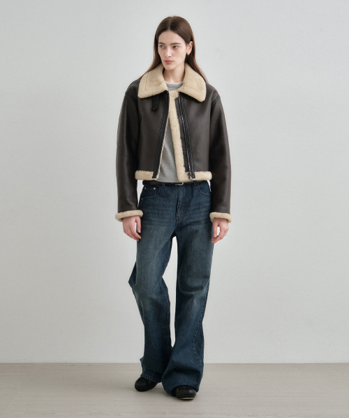 MONGDOL(モンドル)の「フェイクファー ムートンジャケット ブラウン MDJK025BROWN(ムートンコート・レディース・その他・F)」の3枚目の写真