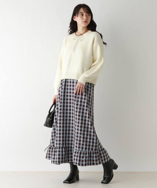 セール】2WAYサイドシャーリングチェックキャミワンピース（ワンピース